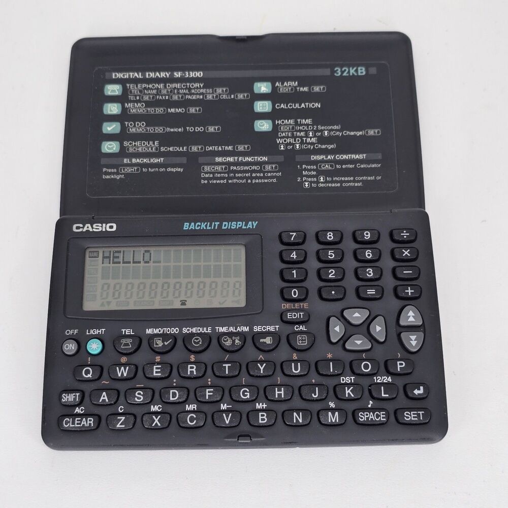 Casio Digital Diary SF-3300 32kb Backlit Display New Batteries